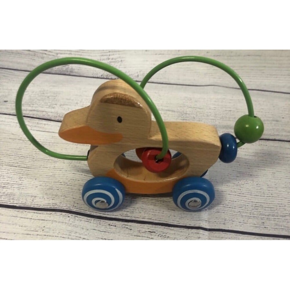 Wooden Duck Bead Maze Rolling Car